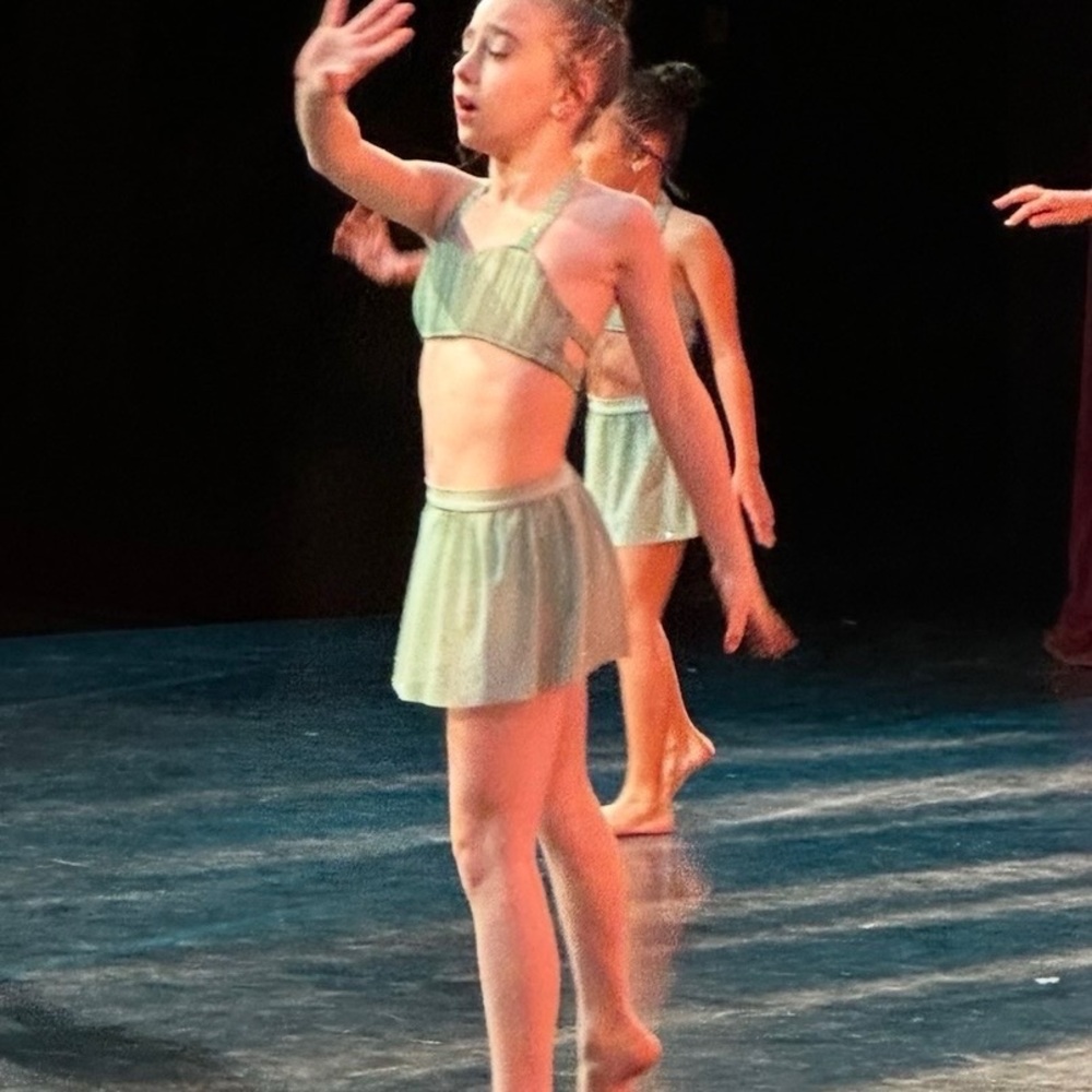 Custom Dance Two Piece Set Lyrical Costume Mint green size 8/9